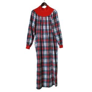 Carole Cotton Flannel Mock-Neck Popover Nightgown Long Sleeve Long 1X Womens